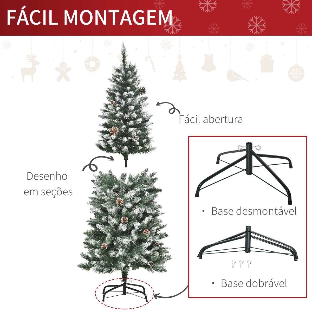 Rvore De Natal Artificial X Cm Ramas E Pinhas Folhas