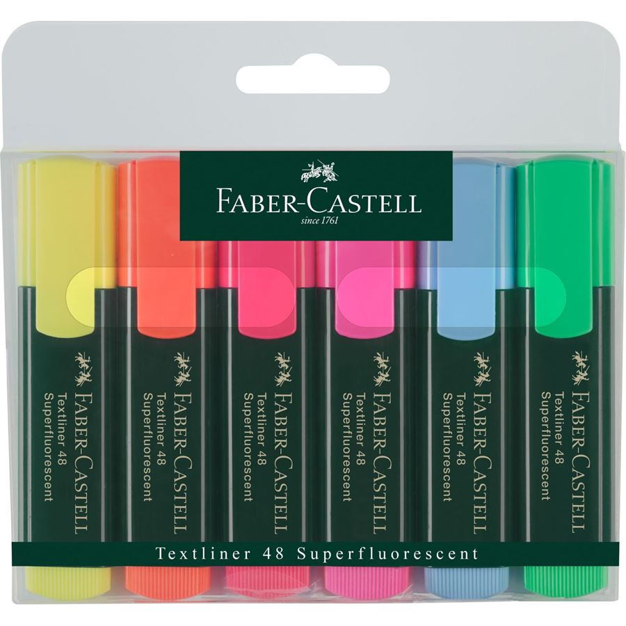 Faber Castell Textliner 48 Pack De 6 Marcadores Fluorescentes Punta