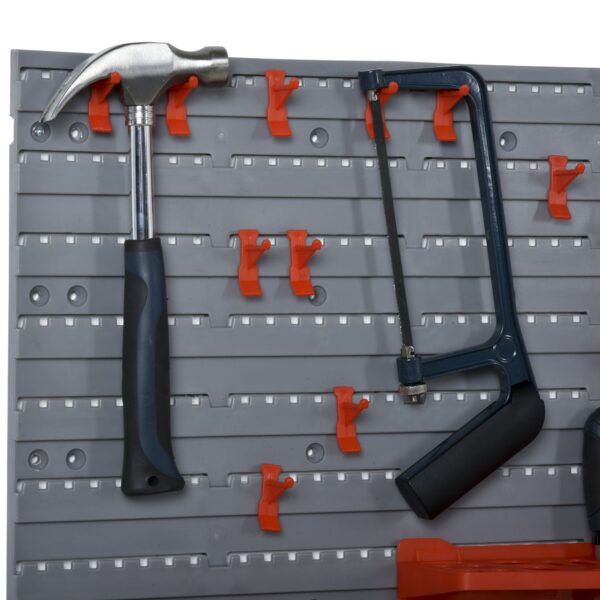 Organizador de ferramentas com caixas e ganchos 63,5x22,5x95,5cm cinza e vermelho - Image 7