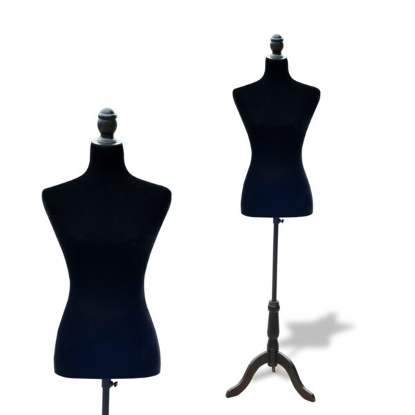 Manequim feminino de costura busto de senhora para modistas exibição negro altura ajustável a 130-168cm - Image 2