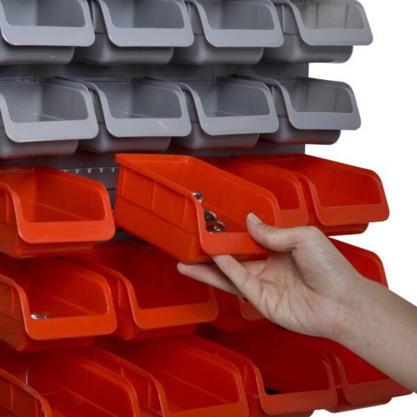 Organizador de ferramentas com caixas e ganchos 63,5x22,5x95,5cm cinza e vermelho - Image 5