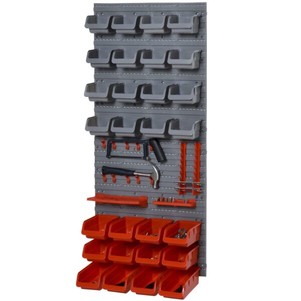 Organizador de ferramentas com caixas e ganchos 63,5x22,5x95,5cm cinza e vermelho - Image 2