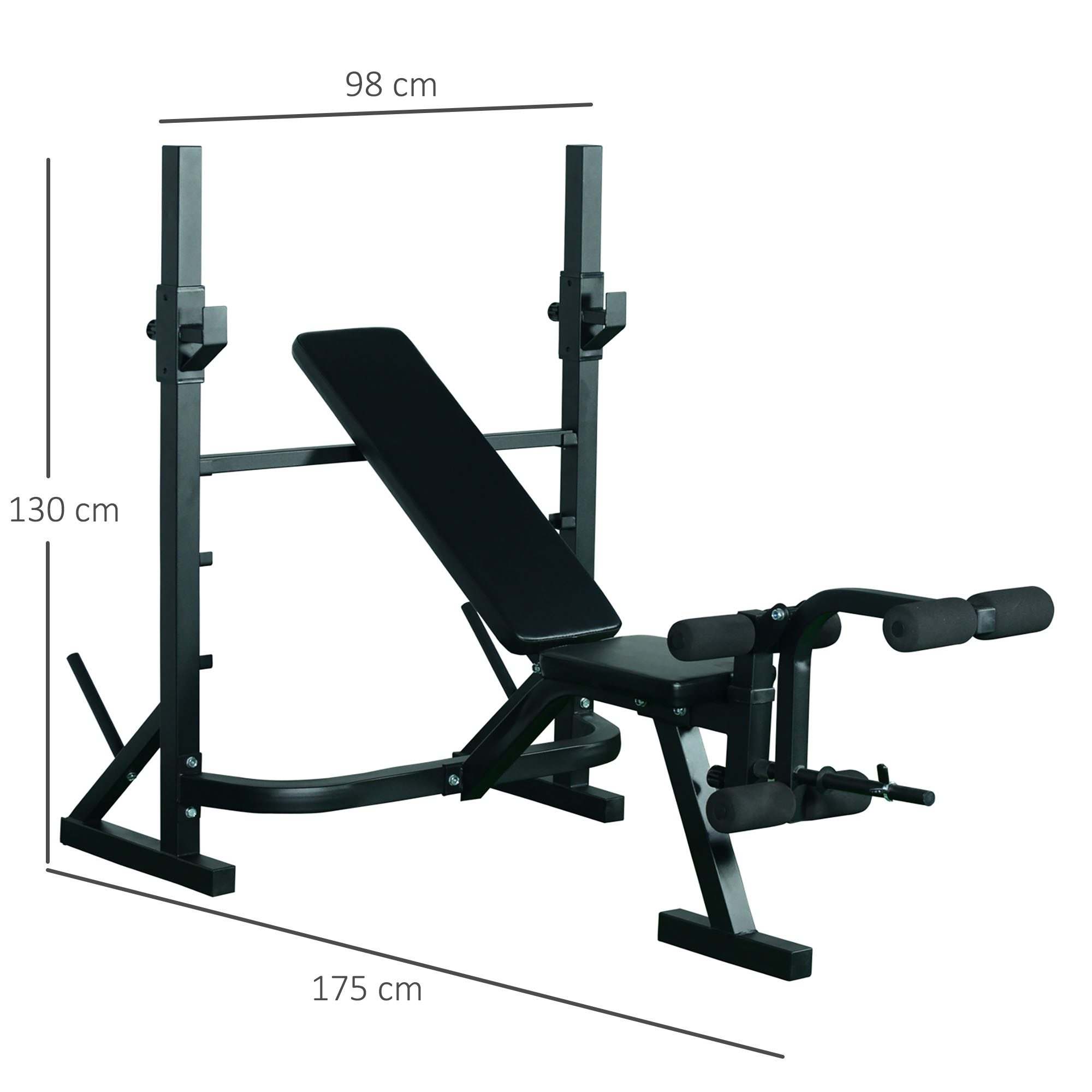 Banco de musculação aço preto fitness esportes 175x98x130cm preto –  ConforHome