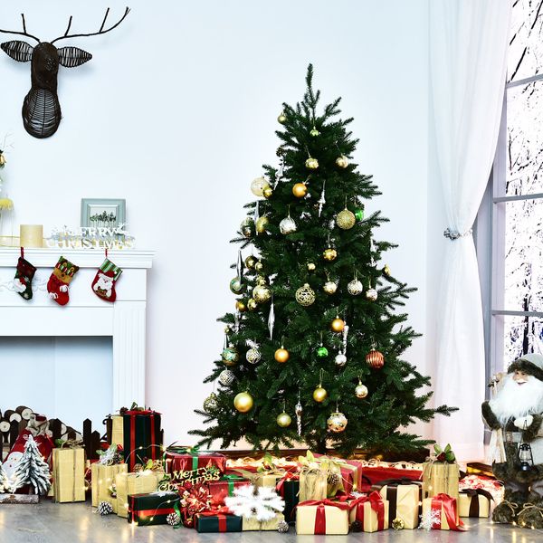 HOMCOM Árvore de natal ?115x180cm Artificial Árvores Decoração de Natal com  1492 Ramos de Apoio em Metal – ConforHome