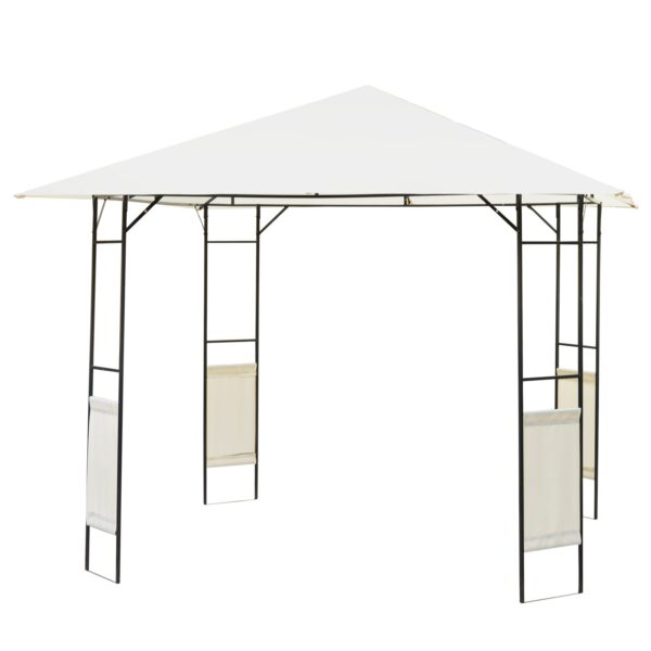 Pérgola para jardim 3x3x2,6m aço e poliéster creme - Image 2