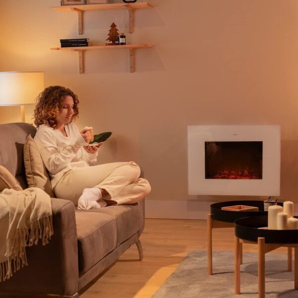 Lareira elétrica ReadyWarm 2690 Flames Connected White Cecotec - Image 2