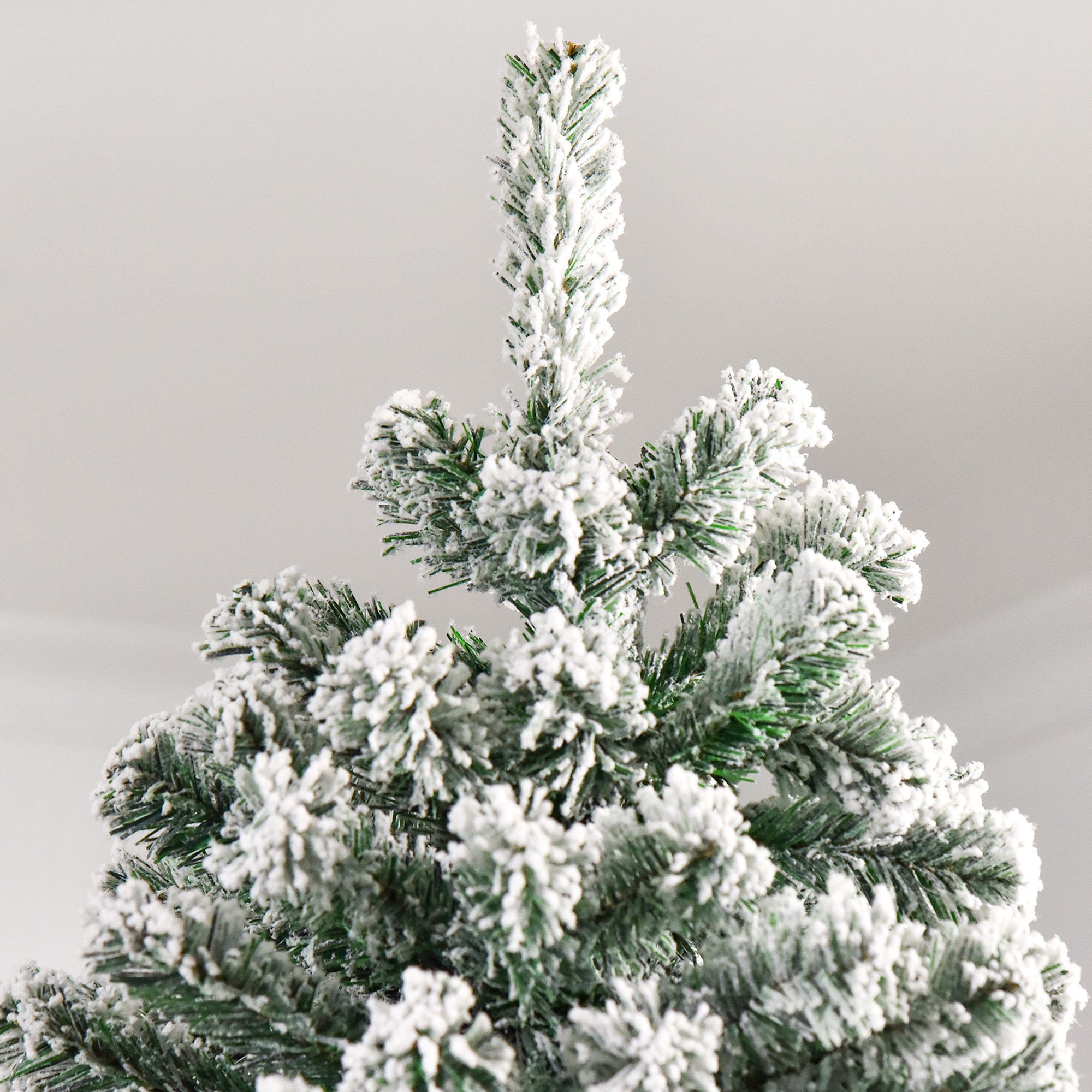 Árvore de Natal HOMCOM Verde e Branco PVC, Metal Ø140x225cm_830-321