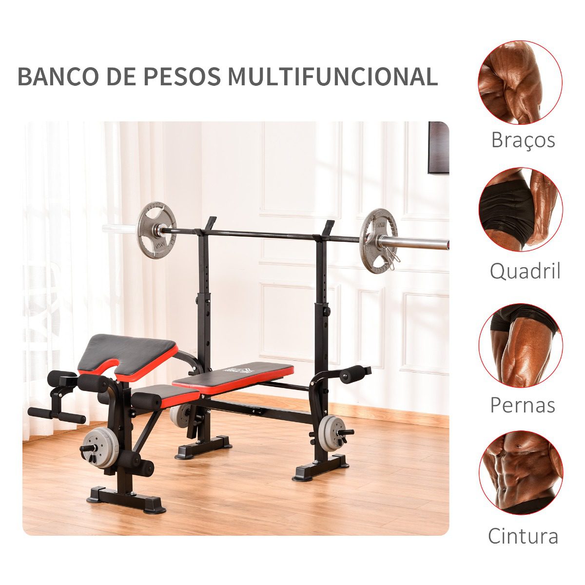 Banco de pesos multifuncional banco de musculação com encosto