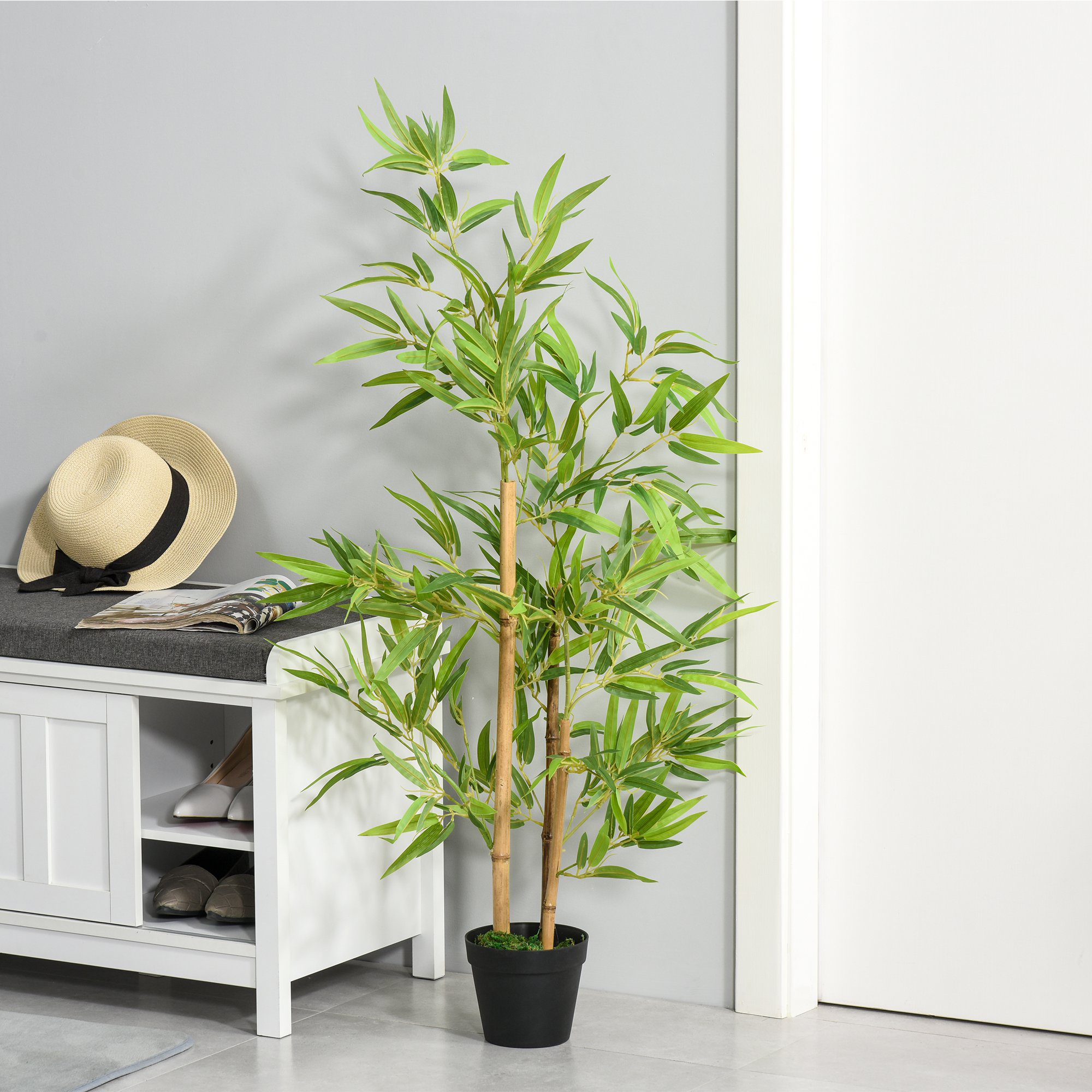 Planta de bambú artificial no vaso 120cm planta artificial decorativa para  interior e exterior casa sala de estar escritório verde – ConforHome