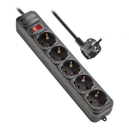 Regleta con interruptor NGS Surge Pole 500/ 5 Tomas de corriente/ Negra