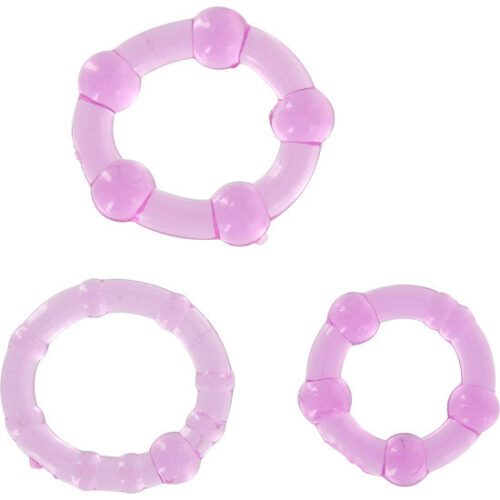 CONJUNTO DE SEVÊNCIAS DE TRÊS ANÉIS DE PÊNIS LILAC