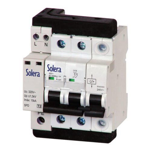 INTERRUPTOR AUTOMÁTICO MONOFÁSICO 2 POLOS 2P 40A C 10KA SOLERA COMBI2P40T15