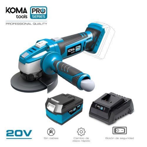 KIT REBARBADORA 20V COM 1 BATERIA 4,0A E CARREGADOR 08772. 28,9x23,9cm KOMA TOOLS PRO SERIES BATTERY