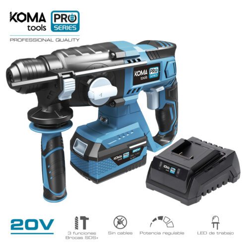KIT MARTELO 20V COM 1 BATERIA 4.0A. E CARREGADOR 08772 30x19,5cm KOMA TOOLS PRO SERIES BATTERY