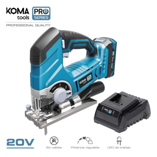 KIT SERRA TICO-TICO 20V COM 1 BATERIA 2.0A. E CARREGADOR 08772. 23x21,5cm KOMA TOOLS PRO SERIES BATTERY