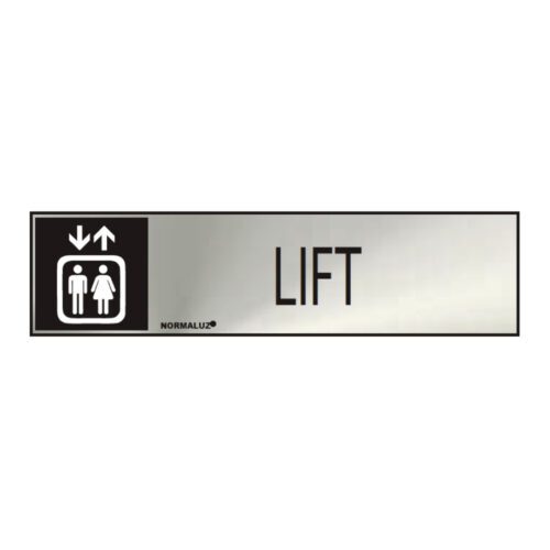 SINAL INFORMATIVO "LIFT" (INOX ADESIVO 0.8mm) 5x20cm NORMALUZ