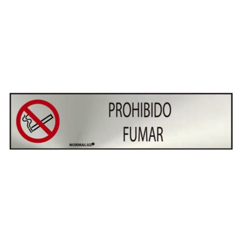 SINAL INFORMATIVO "PROHIBIDO FUMAR" (INOX ADESIVO 0.8mm) 5x20cm NORMALUZ
