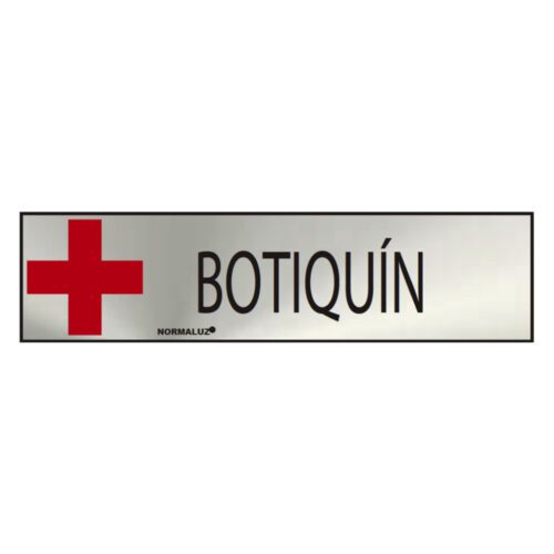 SINAL INFORMATIVO "BOTIQUIN" (INOX ADESIVO 0.8mm) 5x20cm NORMALUZ