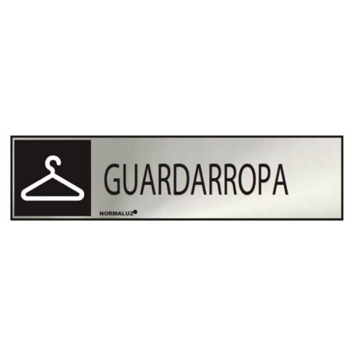 SINAL INFORMATIVO "GUARDARROPA" (INOX ADESIVO 0.8mm) 5x20cm NORMALUZ