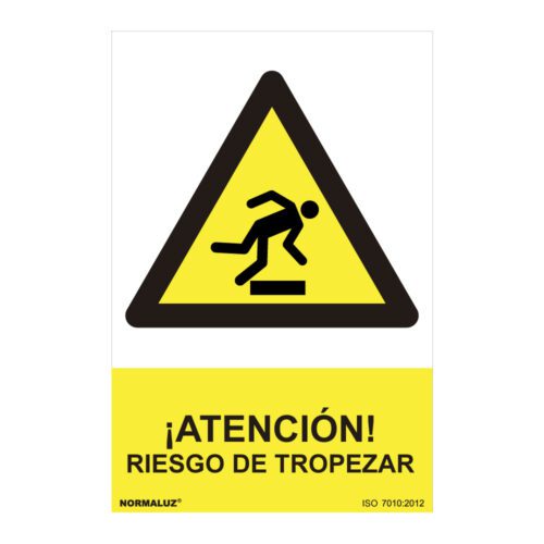 SINAL INFORMATIVO "ATENCION RIESGO DE TROPEZAR" (PVC 0.7mm) 30x40cm NORMALUZ