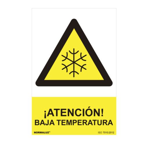 SINAL PERIGO "ATENCION BAJA TEMPERATURA" (PVC 0.7mm) 30x40cm NORMALUZ