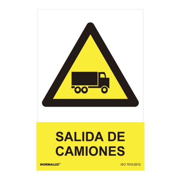 SINAL PERIGO "SALIDA DE CAMIONES" (PVC 0.7mm) 30x40cm NORMALUZ