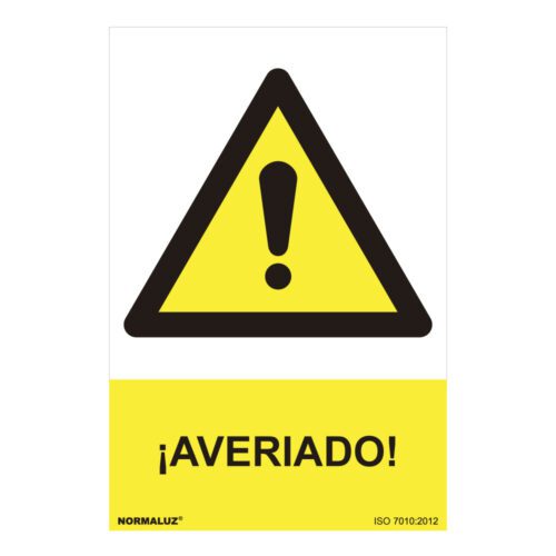 SINAL PERIGO "AVERIADO" (PVC 0.7mm) 30x40cm NORMALUZ