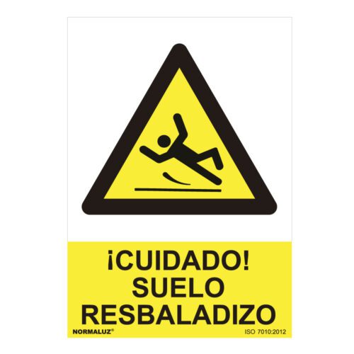 SINAL PERIGO "CUIDADO SUELO RESBALADIZO" (PVC 0.7mm) 30x40cm NORMALUZ