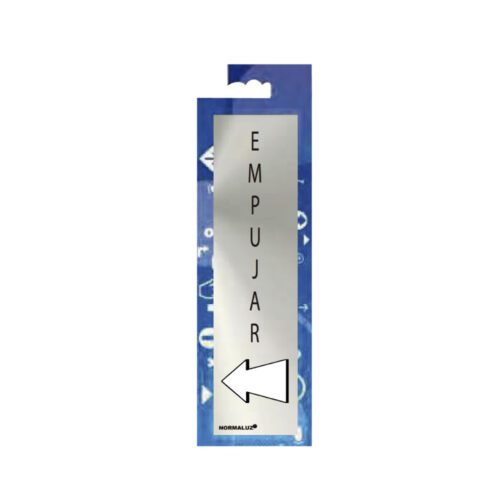 SINAL INFORMATIVO "EMPUJAR" (INOX ADESIVO 0.8mm) 5x20cm NORMALUZ
