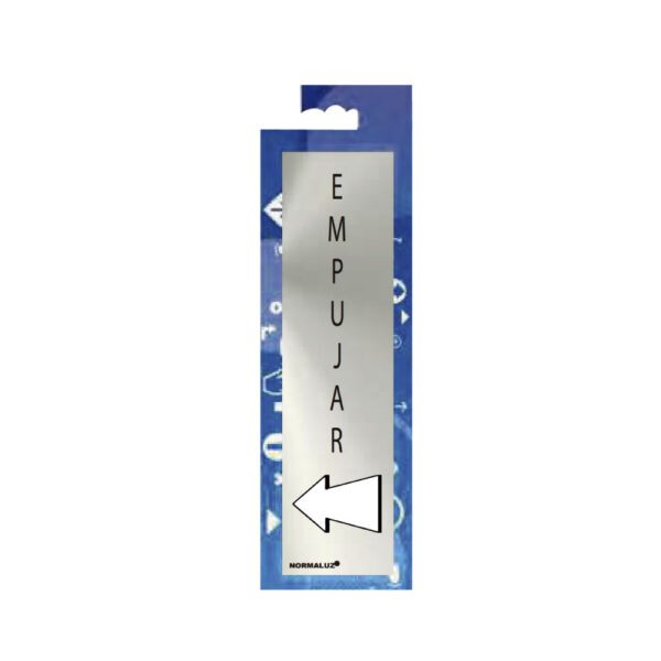 SINAL INFORMATIVO "EMPUJAR" (INOX ADESIVO 0.8mm) 5x20cm NORMALUZ