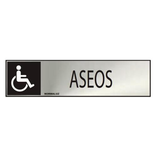 SINAL INFORMATIVO "ASEOS" DESABILITADO (INOX ADESIVO 0.8mm) 5x20cm NORMALUZ