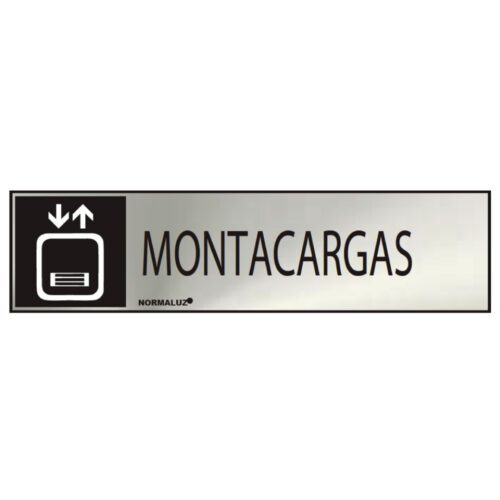 SINAL INFORMATIVO "MONTACARGAS" (INOX ADESIVO 0.8mm) 5x20cm NORMALUZ
