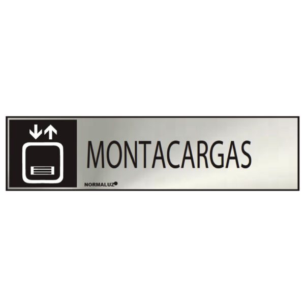 SINAL INFORMATIVO "MONTACARGAS" (INOX ADESIVO 0.8mm) 5x20cm NORMALUZ