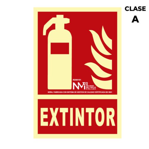SINAL DE EXTINÇÃO "EXTINTOR" CLASSE A (PCV 1mm) 21x30cm NORMALUZ