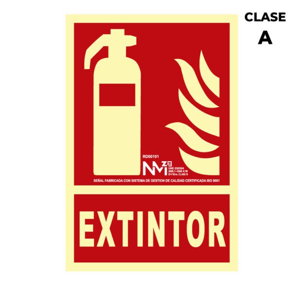 SINAL DE EXTINÇÃO "EXTINTOR" CLASSE A (PCV 1mm) 21x30cm NORMALUZ