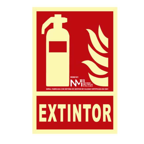 SINAL DE EXTINÇÃO "EXTINTOR" CLASSE B (PCV 0,7mm) 21x30cm NORMALUZ