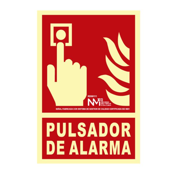 SINAL DE EXTINÇÃO "PULSADOR DE ALARMA" CLASSE B (PCV 0,7mm) 21x30cm NORMALUZ