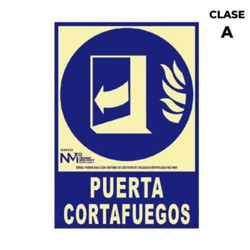 SINAL DE EXTINÇÃO "PORTA CORTA-FOGO" CLASSE A (PVC 1mm) 21x30cm NORMALUZ