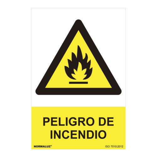SINAL PERIGO "PELIGRO DE INCENDIO" (PVC 0.7mm) 30x40cm NORMALUZ