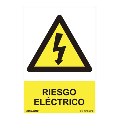 SINAL PERIGO "RIESGO ELECTRICO" (PVC 0.7mm) 30x40cm NORMALUZ