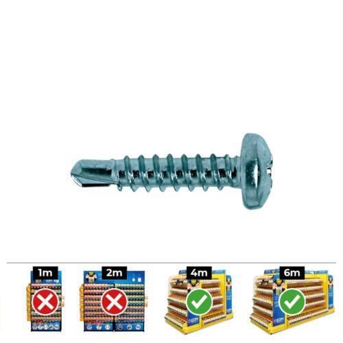 CAIXA 500 unid. PONTA BROCA CABEÇA DE QUEIJO (ROSCA DA PLACA) PHILIPS DIN/REF 7504N Ø4,2x13mm ZINCADO CELO