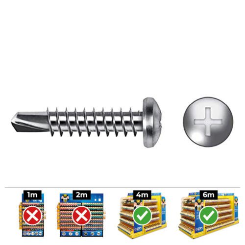 CAIXA 250 unid. PONTA BROCA CABEÇA DE QUEIJO (ROSCA DA PLACA) PHILIPS DIN/REF 7504N Ø4,8x19mm ZINCADO CELO