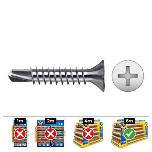 CAIXA 500 unid. PONTA BROCA ESCARIADO PHILIPS DIN/REF 7504P Ø3,9x19mm ZINCADO CELO