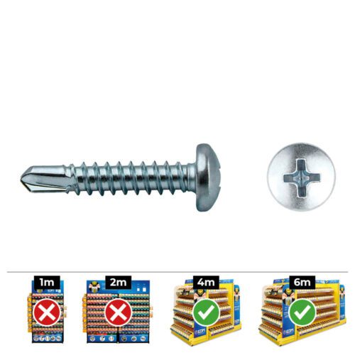CAIXA 250 unid. PONTA BROCA CABEÇA DE QUEIJO (ROSCA DA PLACA) PHILIPS DIN/REF 7504N Ø4,8x45mm ZINCADO CELO