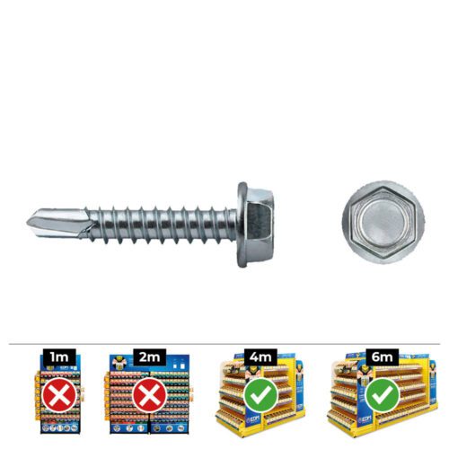 CAIXA 100 unid. PONTA BROCA HEXAGONAL DIN/REF 7504K Ø6,3x63mm ZINCADO CELO