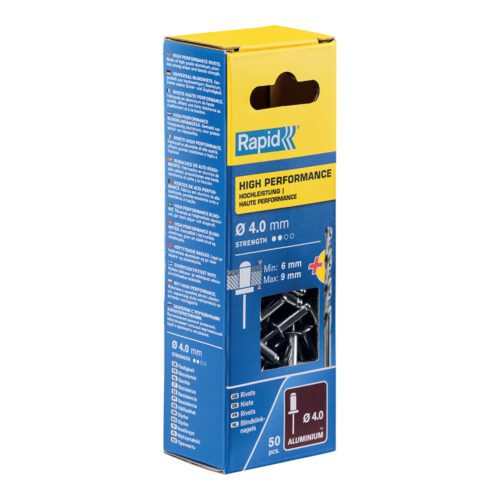 BLÍSTER DE 50 REBITES  Ø4x12mm. ALU+BROCA 5000384 RAPID