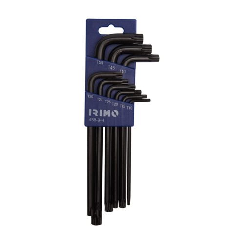 JOGO PETACA 9 CHAVES CURVAS PAVONADAS TORX® T10-T50 458-9-H IRIMO