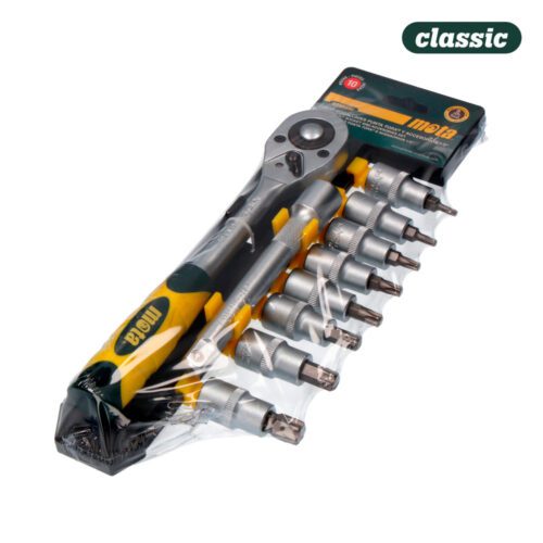 CONJUNTO 10pcs. CHAVES E ACESSÓRIOS ENC. 1/2" TORX CR.V EK641