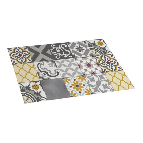 TAPETE VINILICO CROMA PATCH CINZENTO- AMBAR 45x75cm