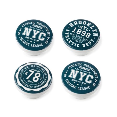 BLÍSTER COM 4 PUXADORES REDONDOS PARA MÓVEIS, FABRICADOS EM MADEIRA E ACABAMENTO DECORATIVO. MOD. M12 Ø38mm. REI